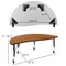Flash Furniture Oval 60 W, 86 L, 25 H, Chrome, Laminate, Particleboard, Plastic, Steel, Wood Grain XU-GRP-12CH-A3060CON-60-OAK-T-P-CAS-GG - alternate 4